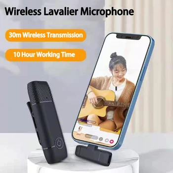 Belaidžio Lavalier Microphone Nešiojamų Garso ir Vaizdo Įrašymo Mini Mic 