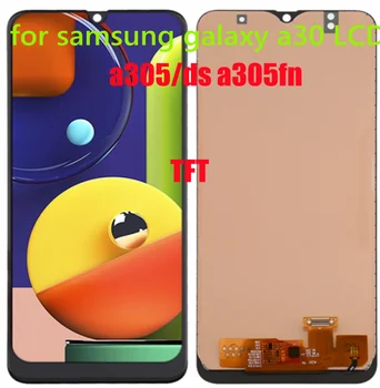 Samsung galaxy a30 mobiliojo telefono ekrane, a305/ds a305f a305fd a305a jutiklinis ekranas skaitmeninis keitiklis samsung galaxy a30 LCD