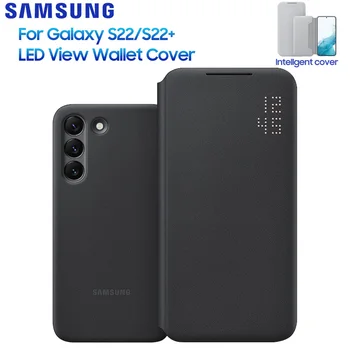 Samsung Originalus LED S-Peržiūrėti Flip Cover Protingas Peržiūrėti Padengti Telefono dėklas Galaxy S22 Plius 5G S22 SM-S906B Kortelė Kišenėje Atvejais