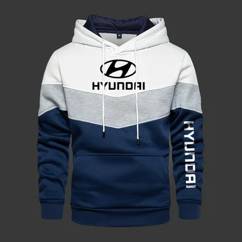 2022 Naujas Vyrų Gobtuvu Hyundai ilgomis Rankovėmis Outwear Rudenį, Pavasarį Atsitiktinis Hoodies Vilnos Šiltą Sportinę aprangą Tirštėti Susagstomi megztiniai