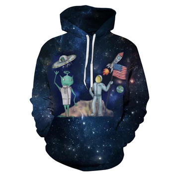 Galaxy Art 3D Print Hoodies Vyrai Moterys Galaxy Gobtuvu Palaidinukė Streetwear Prekės Tracksuit Megztinis Kailis