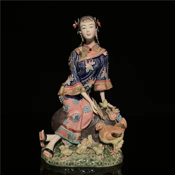 Kinijos Klasikinės Keramikos Gražių Moterų Statula Lady Meno Skulptūros, Amatų Namų Dekoro Pasisekė Dovana