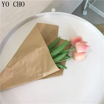 YO CHO 11Pcs PU Mini Tulpės Nekilnojamojo Touch Vestuvių Gėlės Ramos Flores Artificiales Para Dekoro Hogar Presente Do Dia Dos Namorados