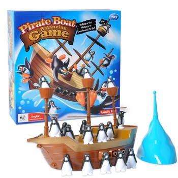 [ Juokingi ] Piratu laivu žaidimas žaislas Subalansuoti pingvinas piratų laivas Švietimo žaislai, šeimos, tėvų-vaikų bendravimą žaislas kūdikiui dovanų