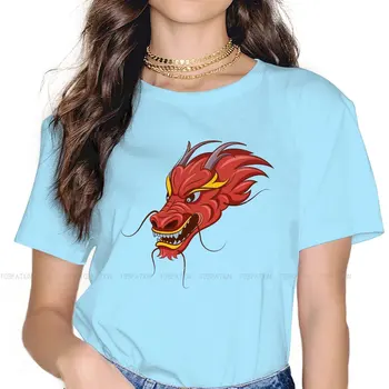 Red Kinijos Galva, O Kaklas Marškinėlius Dragon Basic Marškinėliai Moters Drabužius Naujo Dizaino Karšto Pardavimo