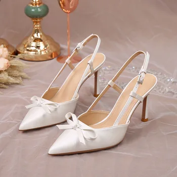 Pavasario ir vasaros naujų nurodė, šilkas veido mados stiletto nuotakos vestuvių batai pokylių suknelė visas rungtynes, mažas dydis moterų sandalai
