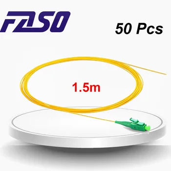 [Nemokamas Pristatymas]FASAS 50Pcs LC APC Optinio Pluošto Galiuku SM SX Core G657A2 0,9 mm Galiuku LSZH Geltona Striukė 1,5 m