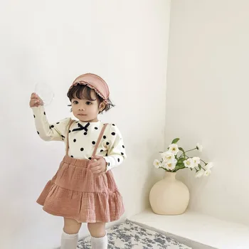 Pavasario korėjos versija ins baby girl princesė vėjo diržas sijonas romper naujagimių trikampis laipiojimo išorinis dėvėti kategorijos