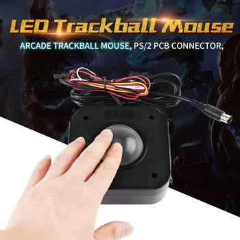 Arcade Trackball Pele Apšviestas 4.5 Cm Apvalus LED Trackball Pelė PS/2 PCB Jungtis Arkadinis Žaidimas Mašina