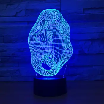 Abstraktusis Menas, 3D Naktį Šviesos diodų (LED) Kūdikis Miega Naktį, Lempa, Stalas Stalas Lampe Remote Touch USB Jungiklis 7 Spalvų Kaita, Atmosfera lempos