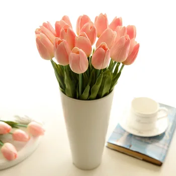 31PCS/Daug PU Mini Dirbtinio Tulip Gėlių Nekilnojamojo Touch Vestuvių Gėlių Puokštė Dirbtinio Šilko Gėlių Namų Šaliai Dekoro