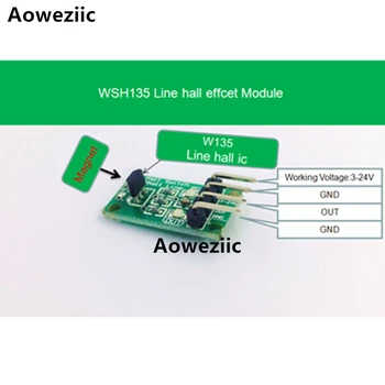 1PCS/DAUG WSH135 W135 linija holo efekto modulis 1.5 mV/G