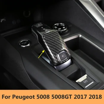 ABS Matinio Anglies Pluošto Stiliaus Priedai Peugeot 5008 GT 2017 2018 Spausdinti Pavarų Perjungimo Apdaila Rankenos Liejimo Padengti Rinkinys Apdaila