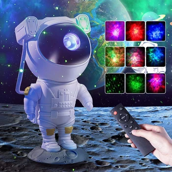 Astronautas Galaxy Naktį Lempos Vaikų Miegamasis Žvaigždėtas Dangaus Projektorius, Šviesos 360°Reguliuojamas Astronautas LED Žibintai Gimtadienius, Kalėdų Dovana