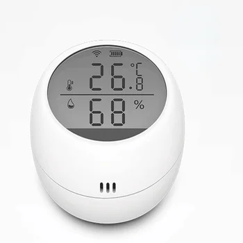 WIFI Temperatūros ir Drėgmės Jutiklis Patalpų Termometras su Drėgmėmačiu LCD Ekranas Paramos Alexa, Google 