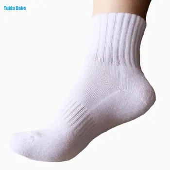 Studentų sporto kojinės vaikų medvilnės kojinės pusė-kilpa drėgmę sugeriančių be kaulų balta juoda pilka rudens ir žiemos kojinių
