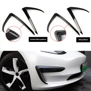 Automobilio Priekinės Mentės Apdaila Šviesos Antakių Vėjo Peilis ABS Bamperis Modifikuoti Priedai Dangtelio Lipdukas Tinka 17-19 Tesla Modelis 3