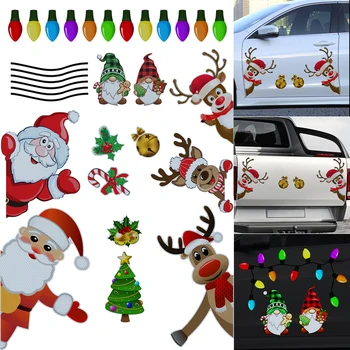 Kalėdinė Dekoracija Magnetiniai Automobilių Lipdukai Lipdukai, Šaldytuvas Magnetai, Lemputės Santa Sniego Nykštukas Atspindintis Lipdukas Automobilių, Namų