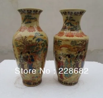 1 pora kinijos Famille Rose porceliano rankų Tapybos vaza 22*12CM/vnt nemokamas pristatymas
