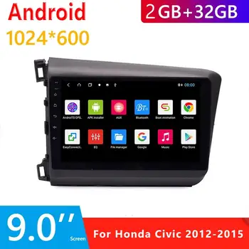 JOYINCAR Quad Core 1024*600 Android 10.1 Car DVD GPS Navigacijos Grotuvas Deckless Automobilio garso sistemos Honda Civic (2012-2015 M.) Radijo WIFI