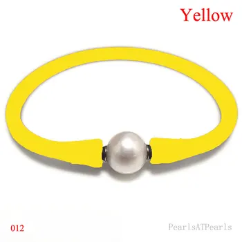 7.5 colio 10-11mm Viena AA Natūralių Apvalių Perlų Geltona Elastinga Guma, Silikoninė Apyrankė