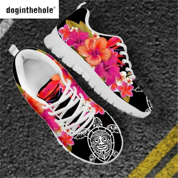 Doginthehole Moterų Projektą Bėgimo Bateliai Ne Slydimo Kvėpuojantis Akių Sneaker moterims Gėlių Vėžlys Bėgimo Bateliai Maratonas