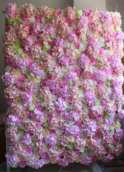 Aukštos kokybės dirbtinės hot pink rose hydrangea gėlių sienos gėlių ramstis fotografijos rekvizitai parduotuvė viešbutis vestuvių gėlių sienos