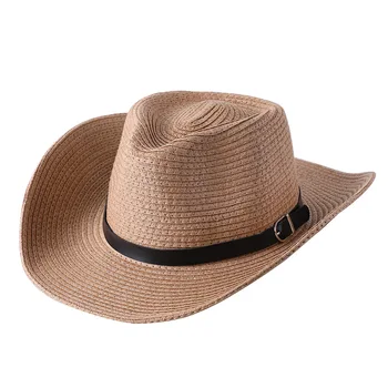 Vyriški roll kraštų kaubojaus skrybėlę lauko pajūrio paplūdimio atostogų pora šiaudų skrybėlę mados asmenybės tėvų-vaikų skrybėlę nuo saulės top hat