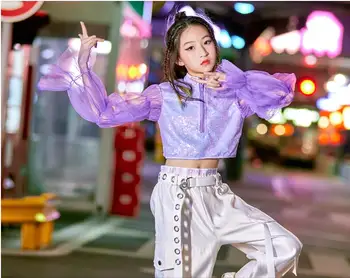 Nauja Hip-Hop Šokių Drabužiai Mergaitėms China Gatvės Šokių Drabužiai Vaikams Šokėja Apranga Rave Festivalyje Drabužių Džiazo Šokių drabužiai