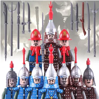Viduramžių Senovės Karinių Ming Dinastijos Armijos Pastato Blokus Ginklą Karys Duomenys Reikmenys Ss Plytų Žaislai Vaikams Berniukams