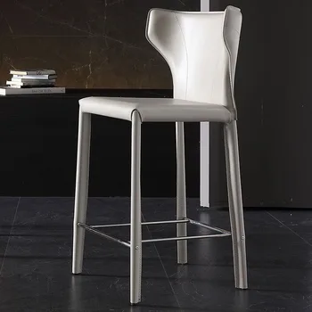 Šiaurės Baro Kėdė su Odos Sėdynės Didelis Žingsnis Išmatos Virtuvės Skaitiklis, Kėdė, Dizaino Prabangūs, Ergonomiškas Kėdės Dizainas Modernus Dekoro