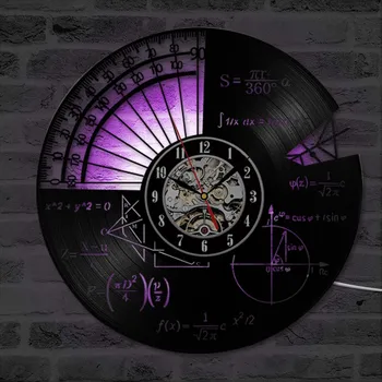 Matematikos Temas, LED Įrašyti Sieninis Laikrodis Matematinė Formulė, ir Valdovas Tuščiaviduriai Antikvariniai Kabinti Kvarco Sieninis Laikrodis Namų dekoro