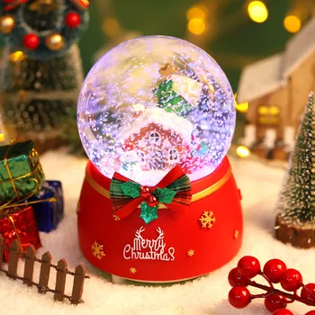 Kalėdų krištolo rutulį sniego žibintai kambarį apdailos muzikos bell kūrybos mergina širdies darbalaukio ornamentu gimtadienio dovana
