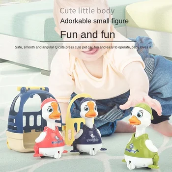 Naujas Produktas Vaikams Paspauskite Mielas Ančių, Žąsų Inercijos Traukti Atgal, Automobilis Su Stumdomomis Salono Kūdikių Žaislai Vaikiška