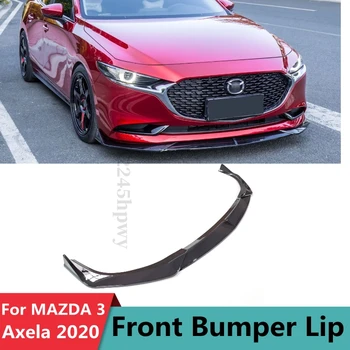 Už Mazda 3 Axela 2019-2020 Anglies Pluošto Išvaizdą/Juoda 3 Gabalas Automobilio Bamperio Splitter Lūpų Spoileris, Difuzorius Guard Raštas Dangtis