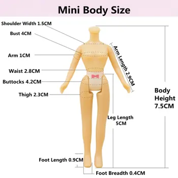 Mini blyth normali kūno nuogas lėlė apie 7,5 cm, jis tinka mini mergina žaislą dovanų