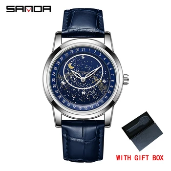 SANDA Originalus Automatinis laikrodis Vyrams, Vandeniui Mechaninė Odos Laikrodžius Viršų Markės Dizaino Laikrodžiai Laikrodis Vyrų 2022 Naujas