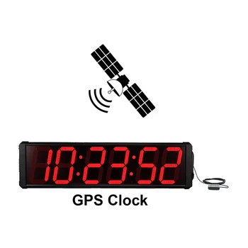8 Colių, 7 Segmentų Sienos Montuojamas LED Skaitmeninis Laikrodis-Žadintuvas GPS Laikrodis 10mhz su 12/24 H Laiko