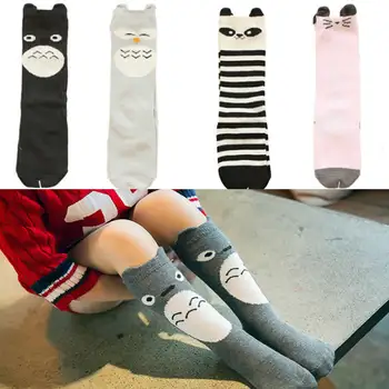 Girls cartoon trumpą kelio aukšto vamzdis kojinės krūvos fox star lokys juostele medvilnės kojinės vaikams, kojos šiltų kojinių kelio aukštas rudenį kūdikių