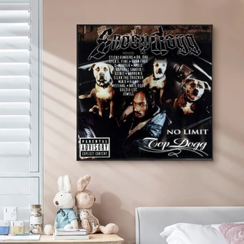 No Limit Viršuje Dogg — Snoop Dogg Muzikos Albumo Viršelio Drobės Plakatas Hip-Hop Reperis Pop Muzikos Garsenybių Sienų Tapybos Meno Apdaila
