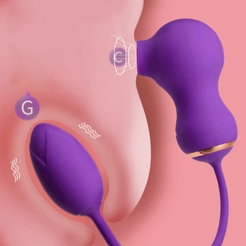Dual Klitorio Čiulpti Vibratorius Silikono Makšties G Spot Stimuliatorius 7 Režimai Greitis Clit Sucker Orgazmas Masturbator Moterų Sekso Žaislas