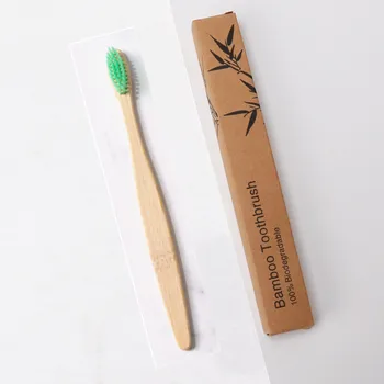 1Pc Žalia Natūralaus Bambuko dantų šepetėlį Soft Bristle Anglis Dantų Ekologinio Draugiškas Produktų Home Hotel Nešiojamų Kelionių dantų Šepetėlis