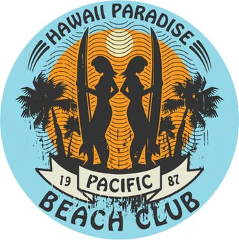 hawall rojus ramiojo vandenyno 1987 beach club lipdukai Lipdukas #02101