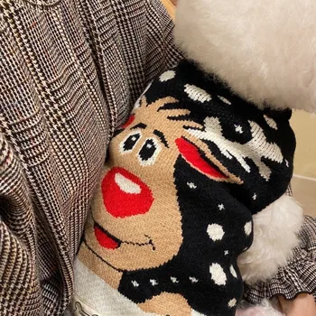 [2021 Karšto Pardavimui]Kalėdų megzti megztinis katės mažylių šunų drabužių rudens ir žiemos drabužių Teddy pet Pomeranijos Bichon Yorkshire