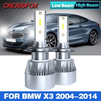 2VNT 2 Pusių LED 6000K H7 Automobilio LED Žibintų Lemputės Auto Led priekiniai Žibintai 12V Canbus Automobilių Šviesos BMW X3 2004-2014 Žibintai