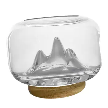 Mini Stiklo Žuvies Dubuo, USB Mažų Žuvų Bakas Šviesos pagrindas Akvariumo Dekoras Ornamentu