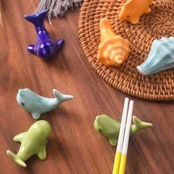5vnt/Set Japonų Stiliaus Keramikos Vandenyno Gyvūnų Lazdelėmis Turėtojas Sraigė Delfinų, Banginių Lazdelėmis Poilsio Pagalvę Stovėti Virtuvės Indai