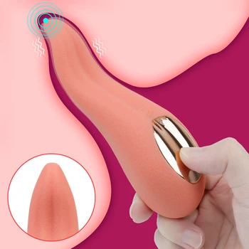 Klitorio Stimuliatorius Nešiojamų Moterų Minkšto Silikono G Spot Vibratorius Klitorio Kalba Lyžis Vibratorius su 10 Vibracijos Režimą