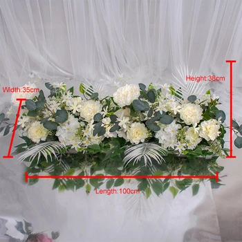 50/100cm PASIDARYK pats vestuvių gėlių sienos susitarimą prekių šilko bijūnų, rožių dirbtinių gėlių eilės puošimas vestuvių geležies arkos fone