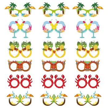 18pcs Vasaros Havajų Paplūdimyje Akinius Popieriaus Šalies Tropikų Dekoracijos, Juokingi Akiniai Vaikams Šalies Photobooth Rekvizitai Šalies Atveju